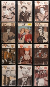 4x0592 LOT OF 12 SUNDAY NEWS TV WEEK MAGAZINES WITH WESTERN COVERS 1950s-1960s great cowboy images!
