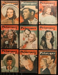 4x0602 LOT OF 11 PICTUREGOER ENGLISH MOVIE MAGAZINES 1938-1941 filled with great images & articles!