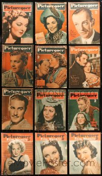 4x0594 LOT OF 12 PICTUREGOER ENGLISH MOVIE MAGAZINES 1937-1940 filled with great images & articles!