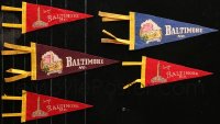 4x0374 LOT OF 5 BALTIMORE MARYLAND PENNANTS 1940s cool vintage souvenirs!