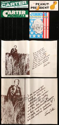 4x0067 LOT OF 6 JIMMY CARTER MEMORABILIA ITEMS 1976 from peanuts to President, great images!