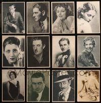 4x0957 LOT OF 12 FAN PHOTOS WITH FACSIMILE SIGNATURES 1920s-1930s Buster Keaton, Kay Francis & more!