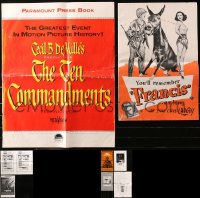 4x0475 LOT OF 8 CUT PRESSBOOKS, AD SUPPLEMENT, AND AD SLICKS 1950s-1980s Ten Commandments & more!