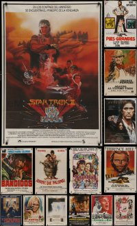 4x1173 LOT OF 16 FORMERLY FOLDED SPANISH POSTERS 1960s-1980s great images from a variety of movies!