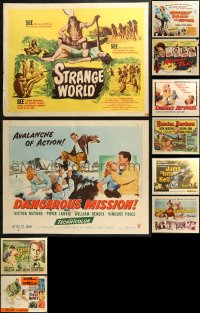 4x1082 LOT OF 16 FORMERLY FOLDED HALF-SHEETS 1950s-1960s great images from a variety of movies!