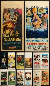 4x1047 LOT OF 16 FORMERLY FOLDED ITALIAN LOCANDINAS 1950s-1970s a variety of movie images!