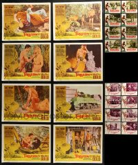 4x0318 LOT OF 24 TARZAN LOBBY CARDS 1960s complete sets from three different jungle movies!