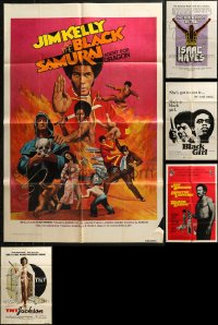 4x0250 LOT OF 5 FOLDED BLAXPLOITATION ONE-SHEETS 1970s Black Samurai, Black Moses of Soul & more!