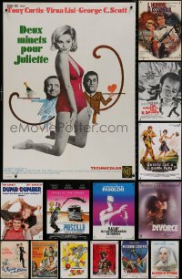 4x1188 LOT OF 15 FORMERLY FOLDED 23X32 FRENCH POSTERS 1960s-1990s a variety of movie images!