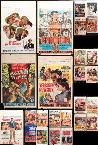4x1001 LOT OF 25 FORMERLY FOLDED BELGIAN POSTERS 1950s-1980s great images from a variety of movies!