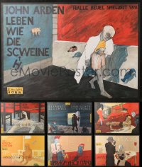 4x1166 LOT OF 7 UNFOLDED GERMAN STAGE POSTERS 1990s a variety of cool artwork images!