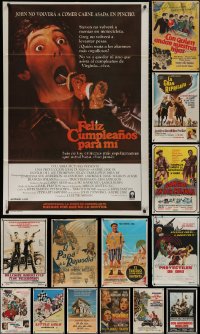 4x0127 LOT OF 16 FOLDED ARGENTINEAN POSTERS 1940s-1980s great images from a variety of movies!