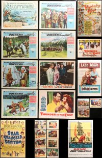 4x0460 LOT OF 25 FOLDED ALAN LADD ONE-SHEETS, LOBBY CARDS, AND HALF-SHEET 1940s-1960s cool images!