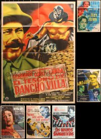 4x0471 LOT OF 8 FOLDED MEXICAN POSTERS 1950s great images from a variety of different movies!
