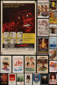 4x0171 LOT OF 72 FOLDED ONE-SHEETS 1950s-1980s great images from a variety of different movies!