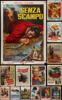 4x0143 LOT OF 15 FOLDED ITALIAN ONE-PANELS 1950s-1970s great images from a variety of movies!