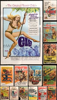 4x0221 LOT OF 22 FOLDED ONE-SHEETS 1940s-1970s great images from a variety of different movies!