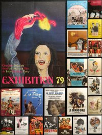 4x1179 LOT OF 24 FORMERLY FOLDED 23X32 FRENCH POSTERS 1960s-1980s a variety of movie images!
