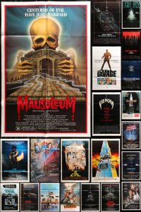 4x0199 LOT OF 49 FOLDED HORROR/SCI-FI ONE-SHEETS 1980s great images from a variety of movies!