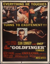 4y0011 GOLDFINGER linen INCOMPLETE 3sh 1964 great images of Sean Connery as James Bond 007!