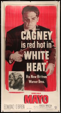4y0019 WHITE HEAT linen 3sh 1949 best full-length image of James Cagney, top of the world, Ma, rare!
