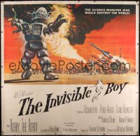 4y0001 INVISIBLE BOY linen 6sh 1957 Robby the Robot, who would destroy the world, Kunstler art, rare!