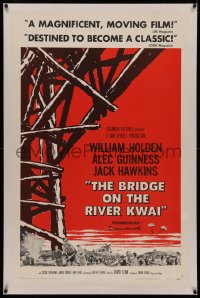 4y0040 BRIDGE ON THE RIVER KWAI linen style A 1sh 1958 William Holden, Alec Guinness, David Lean