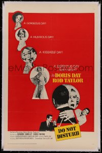4y0069 DO NOT DISTURB linen 1sh 1965 Doris Day, Rod Taylor, Hermione Baddeley, cool keyhole image!