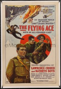 4y0080 FLYING ACE linen 1sh 1926 all-black aviation, the greatest airplane thriller ever produced!