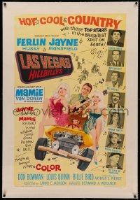 4y0118 LAS VEGAS HILLBILLYS linen 1sh 1966 Ferlin Husky with sexy Jayne Mansfield & Mamie Van Doren!