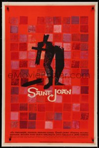 4y0185 SAINT JOAN linen 1sh 1957 Joan of Arc, directed by Otto Preminger, wonderful Saul Bass art!