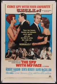 4y0198 SPY WITH MY FACE linen 1sh 1966 Robert Vaughn, Man David McCallum, Berger, Man From UNCLE!