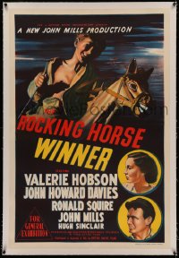 4z0057 ROCKING HORSE WINNER linen Aust 1sh 1950 Valerie Hobson, John Mills, D.H. Lawrence fantasy!