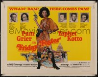 4z0082 FRIDAY FOSTER linen 1/2sh 1976 great art of sexiest Pam Grier with gun and camera, very rare!