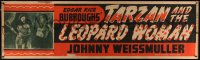 4z0003 TARZAN & THE LEOPARD WOMAN paper banner 1946 Johnny Weissmuller & Acquanetta, ultra rare!