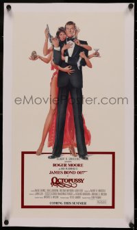 4z0158 OCTOPUSSY linen 12x22 special poster 1983 Goozee art of sexy Maud Adams & Moore as James Bond!