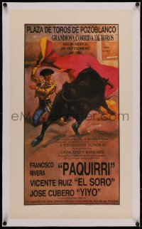 4z0159 PLAZA DE TOROS DE POZOBLANCO linen 16x28 Spanish special poster 1984 Anselmo Ballester art!