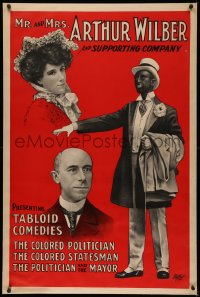 4z0135 TABLOID COMEDIES linen 28x42 stage poster 1920s The Colored Politician, Statesman, ultra rare!