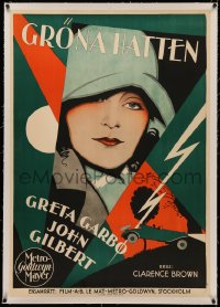 4z0078 WOMAN OF AFFAIRS linen Swedish 1930 incredible art of promiscuous Greta Garbo, ultra rare!