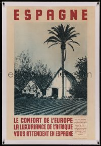 4z0118 ESPAGNE linen 26x39 Spanish travel poster 1950s photo of country farm by Barbera Masip!