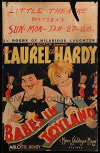 4z0166 BABES IN TOYLAND WC 1934 great Al Hirschfeld art of Stan Laurel & Oliver Hardy, very rare!