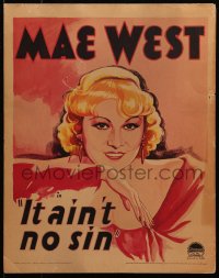 4z0168 BELLE OF THE NINETIES WC 1934 wonderful art of sexy smiling Mae West, It Ain't No Sin, rare!