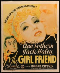 4z0178 GIRL FRIEND WC 1935 great art of sexy Ann Sothern, Jack Haley & Roger Pryor, ultra rare!