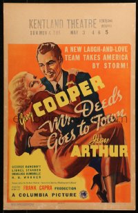 4z0188 MR. DEEDS GOES TO TOWN WC 1936 best art of Gary Cooper carrying sexy Jean Arthur, Frank Capra