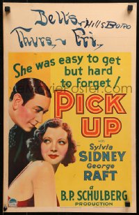 4z0192 PICK UP WC 1933 sexy Sylvia Sidney was easy for George Raft to get but hard to forget, rare!