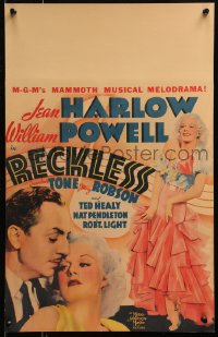 4z0193 RECKLESS WC 1935 different image of sexy Jean Harlow c/u & with William Powell, ultra rare!