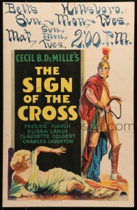 4z0194 SIGN OF THE CROSS WC 1932 DeMille, art of Fredric March about to whip Elissa Landi, rare!