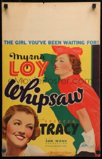 4z0207 WHIPSAW WC 1935 two images of sexy jewel thief Myrna Loy, the girl you've been waiting for!