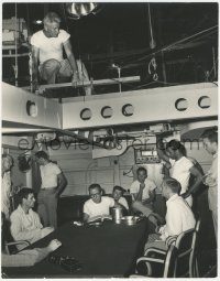 5a0065 CAINE MUTINY candid deluxe 10.5x13.25 still 1954 crew above cast rehearsing strawberry scene!