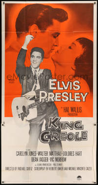 5a0097 KING CREOLE 3sh 1958 great image of Elvis Presley with guitar & Carolyn Jones, very rare!